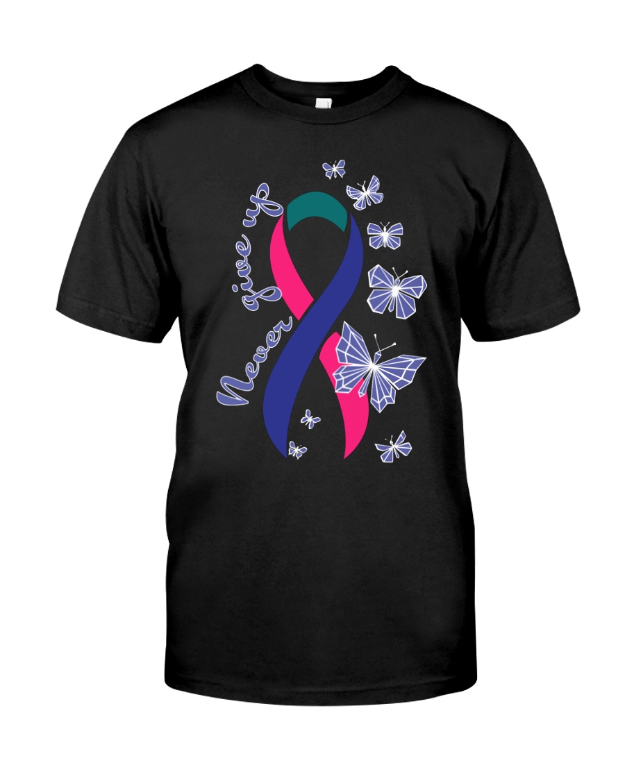 thyroid-cancer-teal-blue-pink-never Classic T-Shirt