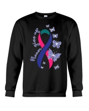 thyroid-cancer-teal-blue-pink-never Crewneck Sweatshirt thumbnail