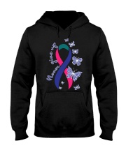 thyroid-cancer-teal-blue-pink-never Hooded Sweatshirt thumbnail