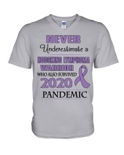 hodgkins-lymphoma-violet-npan V-Neck T-Shirt thumbnail