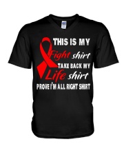 blood-cancer-red-myshirt V-Neck T-Shirt thumbnail