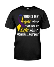 bladder-cancer-marigold-blue-purple-myshirt Classic T-Shirt front