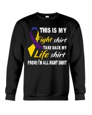bladder-cancer-marigold-blue-purple-myshirt Crewneck Sweatshirt thumbnail