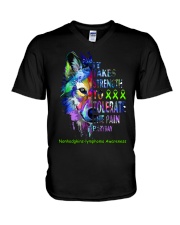 nonhodgkins-lymphoma-limegreen-strngttt V-Neck T-Shirt thumbnail