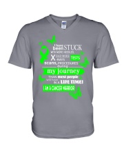 nonhodgkins-lymphoma-limegreen-stuck V-Neck T-Shirt thumbnail