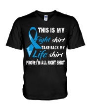 prostate-cancer-light-blue-myshirt V-Neck T-Shirt thumbnail