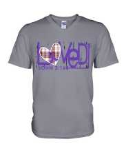 leiomyosarcoma-purple-loved V-Neck T-Shirt thumbnail