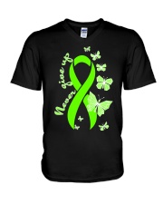 nonhodgkins-lymphoma-limegreen-never V-Neck T-Shirt thumbnail