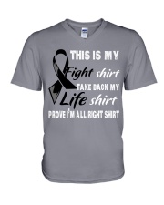 melanoma-black-myshirt V-Neck T-Shirt thumbnail