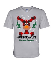 liver-cancer-emerald-green-hfac V-Neck T-Shirt thumbnail