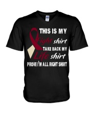 head-neck-cancer-burgundy-ivory-myshirt V-Neck T-Shirt thumbnail