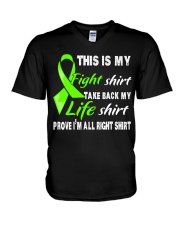 nonhodgkins-lymphoma-limegreen-myshirt V-Neck T-Shirt thumbnail