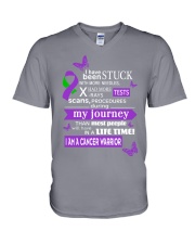 anal-cancer-purple-green-stuck V-Neck T-Shirt thumbnail