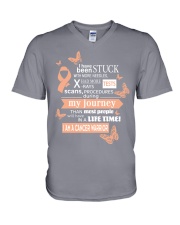 uterine-cancer-peach-STUCK V-Neck T-Shirt thumbnail