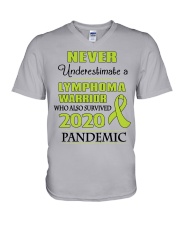 lymphoma-lime-npan V-Neck T-Shirt thumbnail