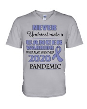 all-cancer-lavender-npan V-Neck T-Shirt thumbnail