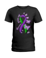 anal-cancer-purple-green-never Ladies T-Shirt thumbnail