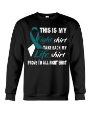 cervical-cancer-teal-white-myshirt Crewneck Sweatshirt thumbnail