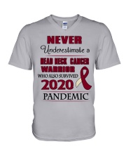 head-neck-cancer-burgundy-ivory-npan V-Neck T-Shirt thumbnail