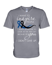 colon cancer and melanoma - inspire V-Neck T-Shirt thumbnail