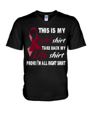 multiple-myeloma-burgundy-myshirt V-Neck T-Shirt thumbnail