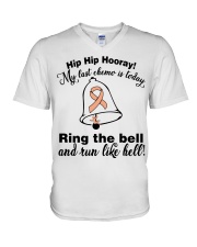 uterine-cancer-peach-rtb V-Neck T-Shirt thumbnail