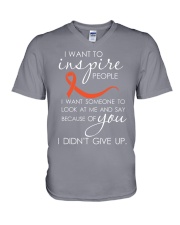 leukemia-orange-inspire V-Neck T-Shirt thumbnail