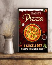 Name's Pizza A Slice A Day Keeps The Sad Away - Name Can Be Customized - No Frame - Wall Art - Full Size 11''x17'' 16''x24'' 24''x36'' 11x17 Poster lifestyle-poster-3