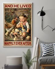And He Lived Happily Ever After Poster - Boy And Chickens Vintage Retro Art Picture - Wall Art Decor-No Frame Full Size 11''x17'' 16''x24'' 24''x36'' 11x17 Poster lifestyle-poster-1