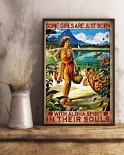 Some Girls Are Just Born With Aloha Spirit In Their Souls Poster - Hawaiian Girl Vintage Retro Art Picture - Wall Art Decor - No Frame 11x17 Poster lifestyle-poster-3