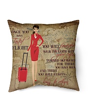 Once You Have Tasted Flight You Will Forever Walk The Earth With Your Eyes Turned Skyward Indoor Pillow - Flight Attendant Vintage Art Indoor Pillow - 18” x 18” back
