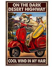 On The Dark Desert Highway Cool Wind In My Hair Poster - Dogs Riding Scooter Motorcycle Carrying Surfboard Vintage Art Picture - Wall Art Decor 11x17 Poster front