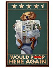 Would Poop Here Again Poster - Dog Reading Newspaper Funny Toilet Poster - Bathroom Wall Art Decor - No Frame Full Size 11''x17'' 16''x24'' 24''x36'' 11x17 Poster front