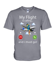 My Flight Is Calling And I Must Go Shirt - Shirt For Flight Attendants - Flight Attendant Birthday Xmas Gift - Size S To 6XL V-Neck T-Shirt tile