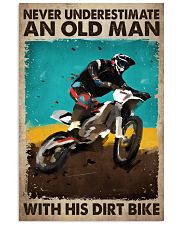 Never Underestimate An Old Man With His Dirt Bike Poster - Man And Dirt Bike Vintage Retro Art Picture - Home Wall Decor - No Frame 11x17 Poster front