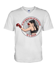 In The World Full Of Princesses Be A Boxer Shirt - Shirt For Female Boxers - Boxer Birthday Xmas Gift V-Neck T-Shirt tile