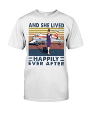 And She Lived Happily Ever After Shirt - Shirt For Flight Attendants - Flight Attendant Vintage Art Shirt - Size S To 6XL Premium Fit Mens Tee tile