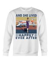 And She Lived Happily Ever After Shirt - Shirt For Flight Attendants - Flight Attendant Vintage Art Shirt - Size S To 6XL Crewneck Sweatshirt tile