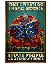 That's What I Do I Read Books I Hate People And I Know Things Poster - Bird Reading Book Vintage Art Picture - Wall Art Decor - No Frame 11x17 Poster front