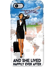 And She Lived Happily Ever After Phone Case - Flight Attendant Vintage Art Phone Case i-phone-8-case