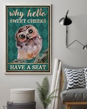Why Hello Sweet Cheeks Have A Seat Poster - Owl Funny Toilet Poster - Bathroom Wall Art Decor - No Frame Full Size 11''x17'' 16''x24'' 24''x36'' 11x17 Poster lifestyle-poster-1