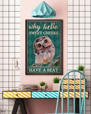 Why Hello Sweet Cheeks Have A Seat Poster - Owl Funny Toilet Poster - Bathroom Wall Art Decor - No Frame Full Size 11''x17'' 16''x24'' 24''x36'' 11x17 Poster lifestyle-poster-6