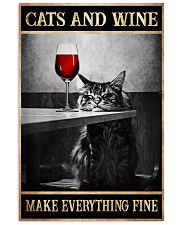 Cats And Wine Make Everything Fine Poster - Cat Lover Birthday Xmas Gift - Poster For Cat Lovers - Home Decor - Wall Art - No Frame 11x17 Poster front