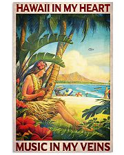 Hawaii In My Heart Music In My Veins Poster - Poster For Hawaii And Music Lovers - Home Decor - Wall Art - No Frame Full Size 11x17 16x24 24x36 Inches 11x17 Poster front