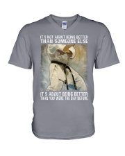 It's Not About Being Better Than Someone Else It's About Better Than You Were The Day Before Shirt - Shirt For Taekwondo Practitioners - Size S To 6XL V-Neck T-Shirt tile