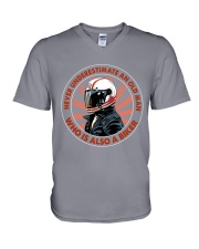 Never Underestimate An Old Man Who Is Also A Biker Shirt - Shirt For Motorcycle Riders - Biker Shirt-Motorbike Rider Birthday Xmas Gift-Size S To 6XL V-Neck T-Shirt tile