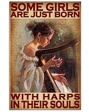Some Girls Are Just Born With Harps In Their Souls Poster - Poster For Harp Players - Girl Playing Harp Vintage Art Picture - Home Wall Decor-No Frame 11x17 Poster front