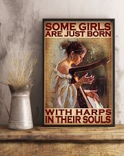 Some Girls Are Just Born With Harps In Their Souls Poster - Poster For Harp Players - Girl Playing Harp Vintage Art Picture - Home Wall Decor-No Frame 11x17 Poster lifestyle-poster-3