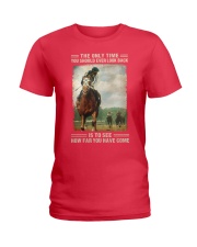 The Only Time You Should Ever Look Back Is To See How Far You've Come Racing Horse Shirt Birthday Christmas Gift Ladies T-Shirt tile