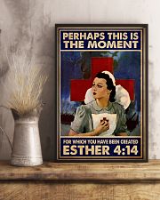 Perhaps This Is The Moment For Which You Have Been Created Esther 4:14 Poster - Poster For Cross Nurses - Cross Nurse Birthday Xmas Gift - No Frame 11x17 Poster lifestyle-poster-3